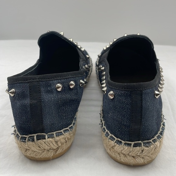 NWOB. ASH EU39 Zest Dark Denim Silver Studded Espadrilles Slip On. - Picture 6 of 10